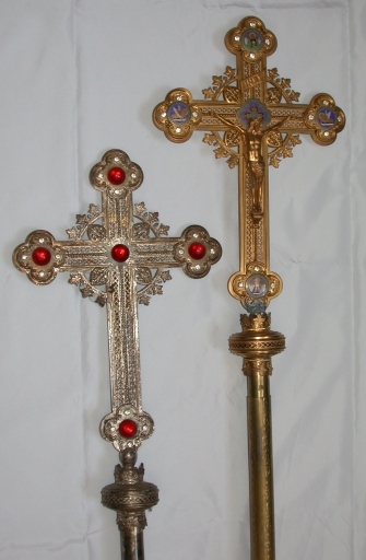 Paire de croix de procession