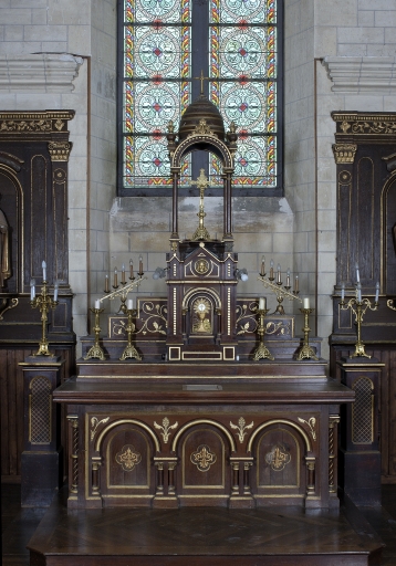 Maître-autel : autel et tabernacle à dais d'exposition
