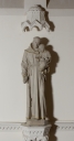 Statue et tronc d'offrandes : Saint Antoine de Padoue et l'Enfant