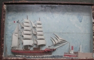 Maquette diorama de trois-mâts