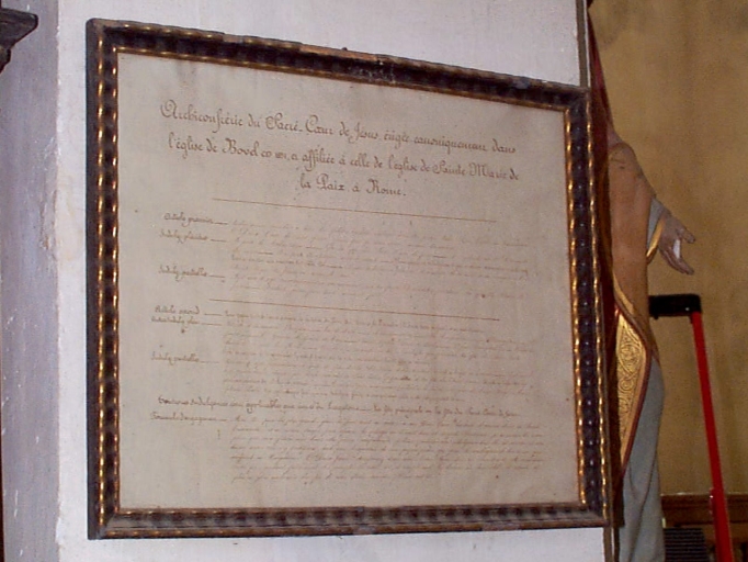 Tableau des indulgences, cadre