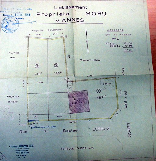 Lotissement Moru, 4, 2 rue du docteur Letoux ; 26 rue philippe Lebon (Vannes)