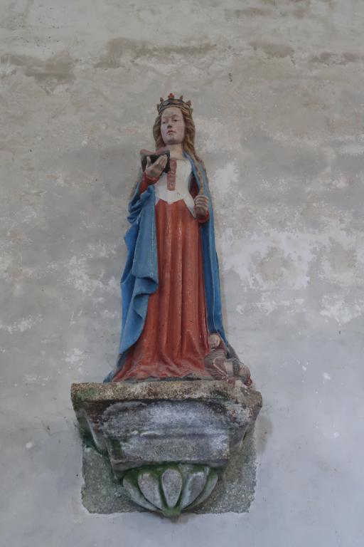 Statue : sainte Catherine d'Alexandrie, église Saint-Derrien (Commana)