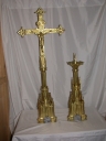 Garniture d'autel : croix et 6 chandeliers