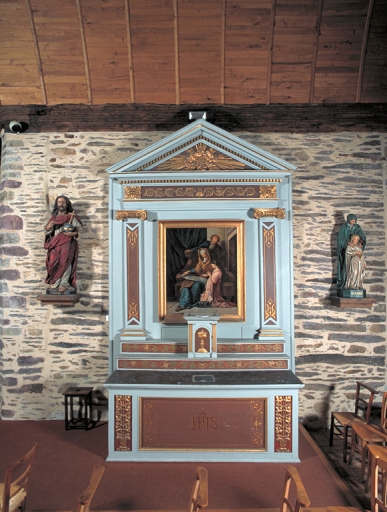 Ensemble de l'autel de la Vierge : autel, tabernacle, retable