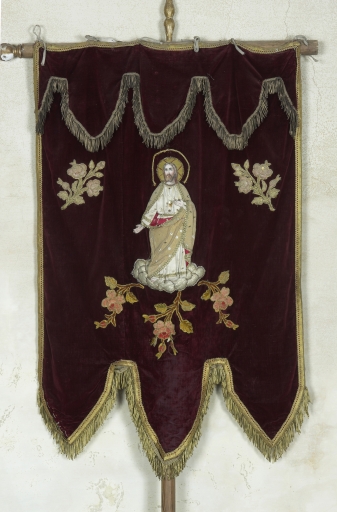 Bannière de procession n°1 : Sacré Coeur ; Immaculée Conception