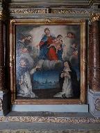 Tableau d'autel : Donation du rosaire à saint Dominique et à sainte Catherine de Sienne, église Saint-Martin (Saint-Martin-sur-Oust)