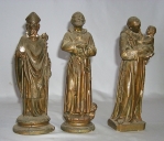 Ensemble de 3 statuettes : saint François d'Assise, saint Sulpice, saint Antoine de Padoue