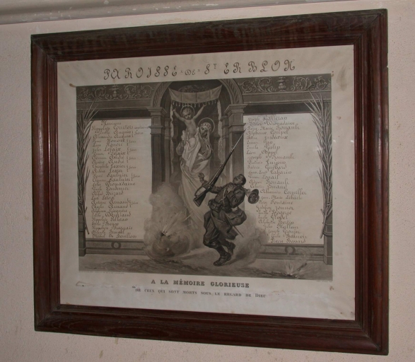 Tableau commémoratif des morts de la guerre 1914-1918