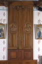 Lambris de hauteur ornés de médaillons représentant la Vierge et le Christ (Chancé fusionnée en Piré-Chancé en 2019)