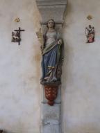Statue :  sainte Catherine d'Alexandrie, église Saint-Pierre et Saint-Paul (Coray)