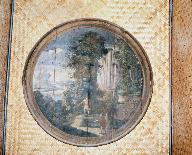 Dessus-de-porte (tondo) : Paysage à l'antique, Maillé (Plounévez-Lochrist)