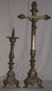Garniture d'autel 3 : croix et paire de chandeliers