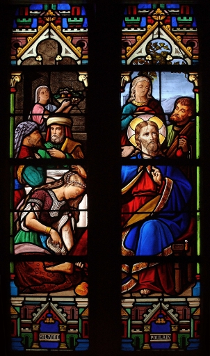 Verrière à personnages de la baie 1 : Jésus et Marie-Madeleine