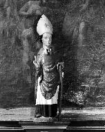 Statue : Saint Pol de Léon, église paroissiale Sainte-Édiltrude (Tréflez)