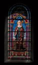 Verrière à personnages de la maîtresse-vitre (baie 0) : saint Melaine