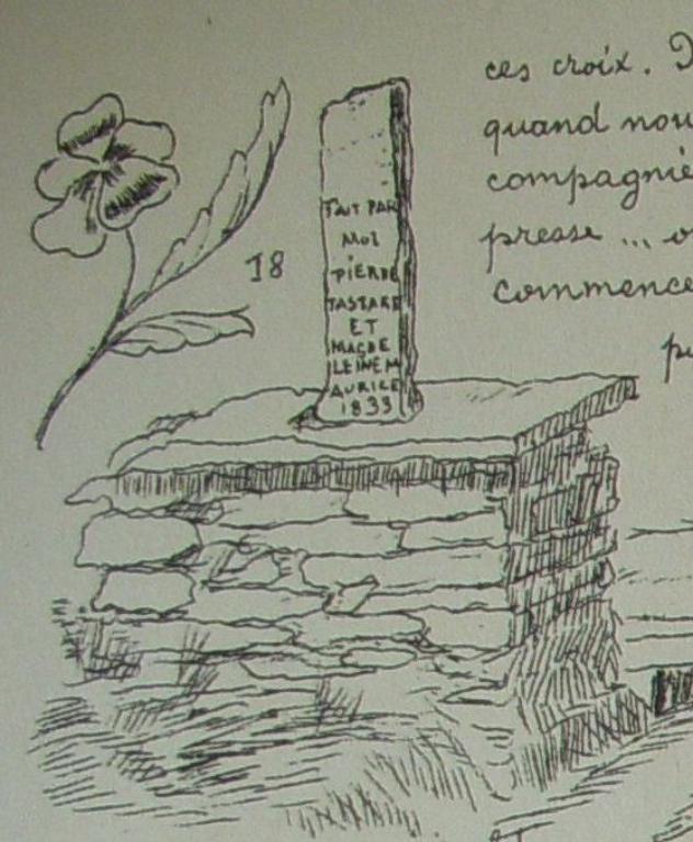 La croix de la Bande Josse dans le Bulletin paroissial. Dessin, 1913 (collection particulière)