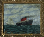 Tableau ex-voto : Paquebot et trois-mats