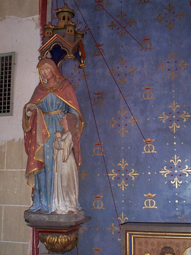 Statue, socle, dais (petite nature) : Education de la Vierge