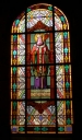 Verrières à personnages des baies 2 et 6 : Saint Joseph, Saint Germain d'Auxerre, et 8 verrières décoratives des baies 1, 3 à 5, 7 à 10