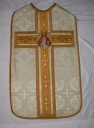 Ornement blanc 1 : chasuble, étole, bourse de corporal et voile de calice