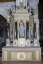 Ensemble de l'autel de saint Clair, aujourd'hui du Sacré Coeur : autel, tabernacle, retable