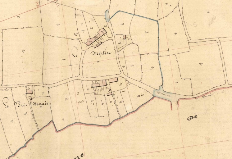Alignement de maisons, le Mortier (Servon-sur-Vilaine)