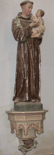 Statue sur culot : Saint Antoine de Padoue et l'Enfant