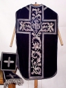 Ornement noir 1 : chasuble, étole, bourse de corporal