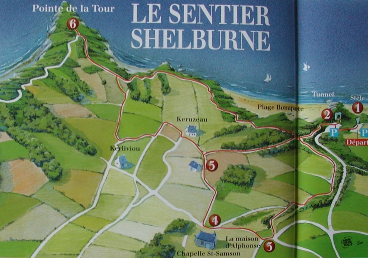 Ensemble commémoratif : réseau Shelburn, Camblac'h ; Kersauzon ; Anse Cochat ; Plage Bonaparte ; pointe de la Tour (Plouha)