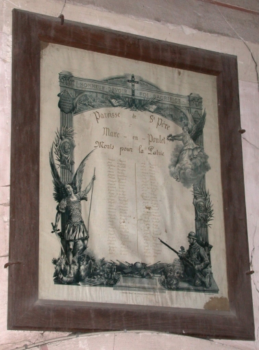 Tableau commémoratif des morts de la guerre 1914-1918