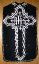 Ornement noir 4 : chasuble, étole, manipule et voile de calice