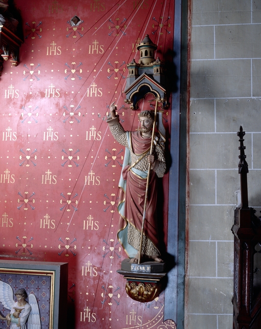 Statue, socle, dais (petite nature) : saint Jean-Baptiste