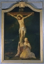 Tableau, cadre (tableau d'autel) : Christ en croix