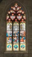 Verrière à personnages de la baie 11 : Guérison des enfants de Camors, basilique Notre-Dame-du-Roncier (Josselin)