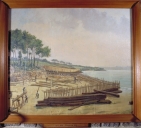 Tableau : Chantier naval des "Millières" en La Richardais. Les scieurs de long