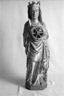 Statue (d'applique, demi-nature) : sainte Catherine d'Alexandrie, église paroissiale Saint-Pierre (Sibiril)