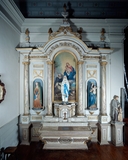 Ensemble de l'autel du Rosaire (autel, retable, tabernacle, degré, 2 gradins)