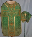 Ornement vert 4 : chasuble, étole, voile du calice