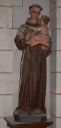 Statue sur piédestal : Saint Antoine de Padoue et l'Enfant