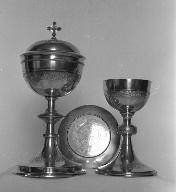 Calice, patène & ciboire, église paroissiale Saint-André (Le Roc-Saint-André fusionnée en Val d'Oust en 2016)