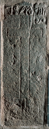 Dalle funéraire 1, de I. Ledéan (Saint-Pierre-de-Plesguen fusionnée en Mesnil-Roc'h en 2019)