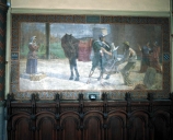 Ensemble de 7 tableaux : Scènes de la vie de saint Martin et saint Nicolas