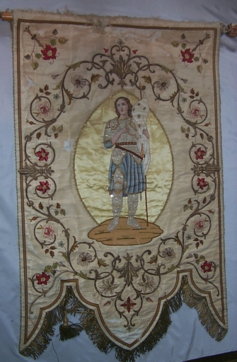 Bannière de procession : Sainte Jeanne d'Arc, Immaculée Conception