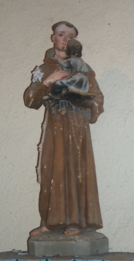 Statuette : saint Antoine de Padoue, Chaumeray (Guipry fusionnée en Guipry-Messac en 2016)