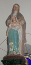 Ensemble de 3 statues : sainte Philomène, Education de la Vierge, saint Méen