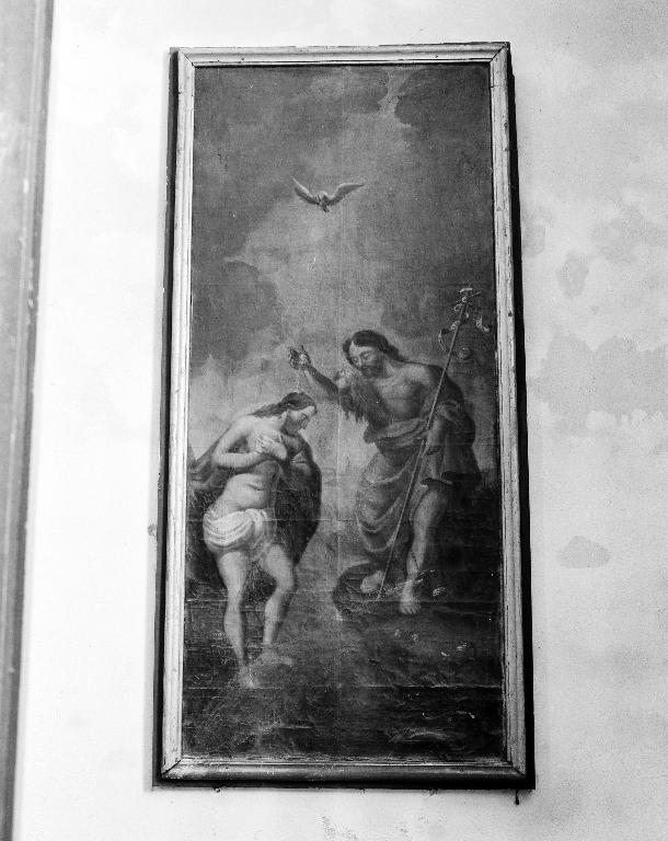 Tableau : Baptême du Christ, église paroissiale Sainte-Édiltrude (Tréflez)