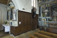 Ensemble de Lambris de demi-revêtement et de 4 stalles