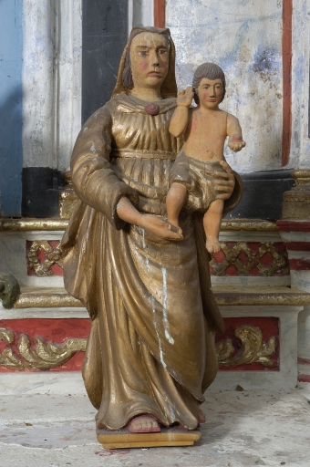 Statue de procession : Vierge à l'Enfant, la Ferrière (Pluméliau fusionnée en Pluméliau-Bieuzy en 2019)