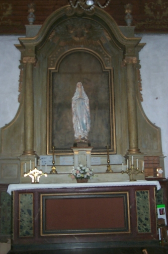 Ensemble de l'autel du Rosaire : autel, retable, 2 gradins d'autel, 2 degrés d'autel